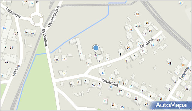 Tarnowskie Góry, św. Jana, 4a, mapa Tarnowskie Góry