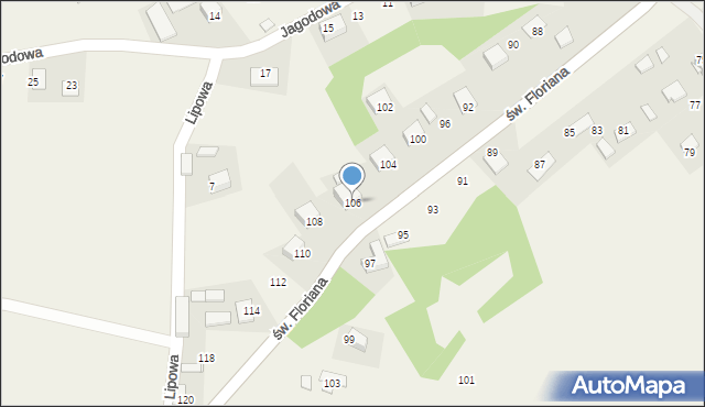 Tęgoborze, św. Floriana, 106, mapa Tęgoborze