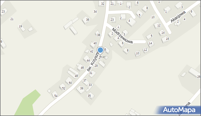 Tęgoborze, św. Krzysztofa, 27, mapa Tęgoborze