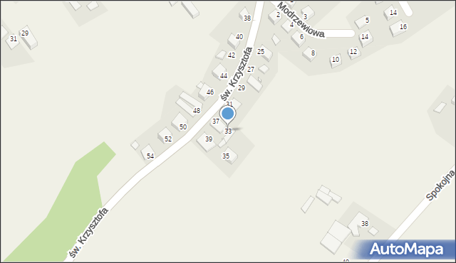 Tęgoborze, św. Krzysztofa, 33, mapa Tęgoborze