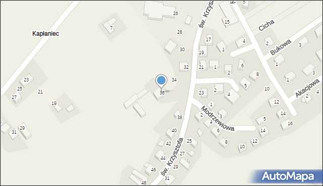 Tęgoborze, św. Krzysztofa, 36, mapa Tęgoborze