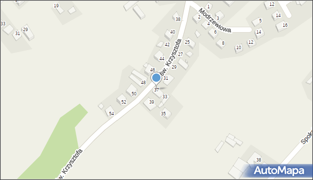 Tęgoborze, św. Krzysztofa, 37, mapa Tęgoborze