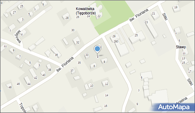 Tęgoborze, św. Krzysztofa, 4, mapa Tęgoborze