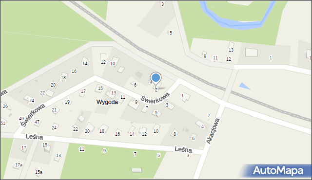 Tleń, Świerkowa, 2, mapa Tleń