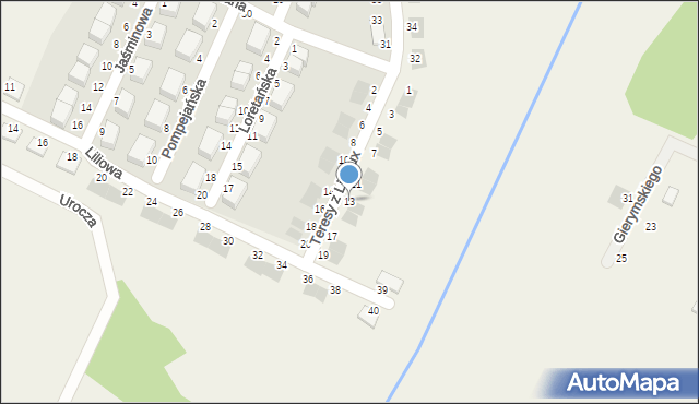 Tokary, św. Teresy z Lisieux, 13, mapa Tokary