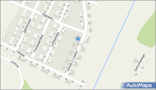 Tokary, św. Teresy z Lisieux, 6, mapa Tokary