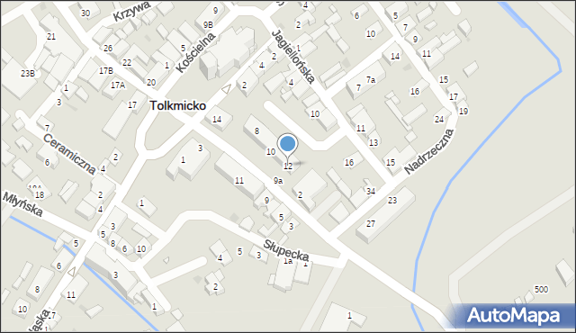 Tolkmicko, Świętojańska, 12, mapa Tolkmicko
