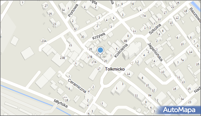 Tolkmicko, Świętojańska, 20A, mapa Tolkmicko