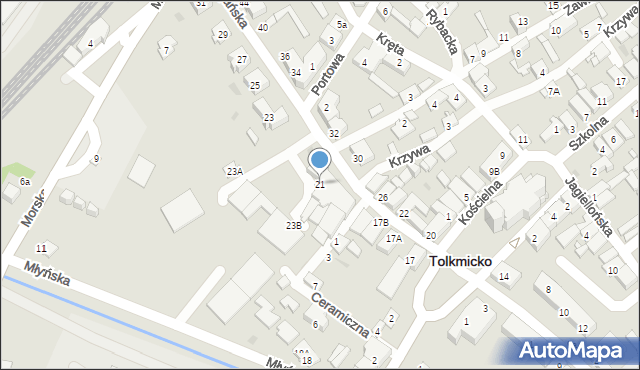 Tolkmicko, Świętojańska, 21, mapa Tolkmicko