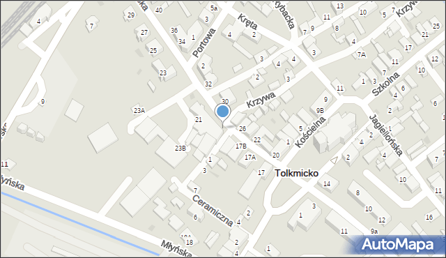 Tolkmicko, Świętojańska, 21a, mapa Tolkmicko