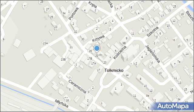 Tolkmicko, Świętojańska, 22, mapa Tolkmicko