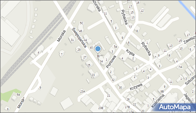 Tolkmicko, Świętojańska, 36, mapa Tolkmicko