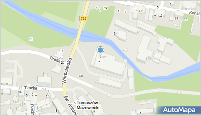 Tomaszów Mazowiecki, św. Antoniego, 1c, mapa Tomaszów Mazowiecki
