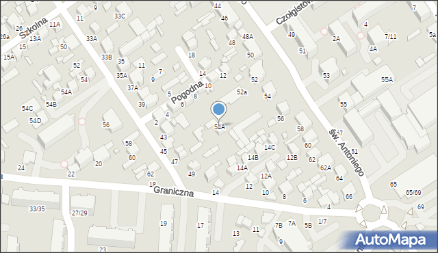 Tomaszów Mazowiecki, św. Antoniego, 54A, mapa Tomaszów Mazowiecki