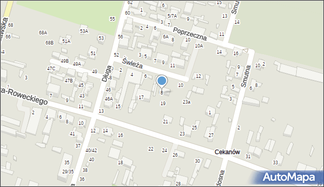 Tomaszów Mazowiecki, Świeża, 8, mapa Tomaszów Mazowiecki