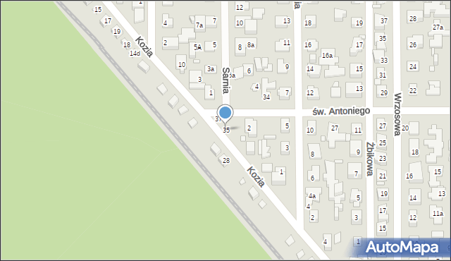 Toruń, św. Antoniego, 35, mapa Torunia