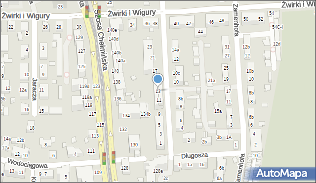 Toruń, św. Boboli Andrzeja, 13, mapa Torunia