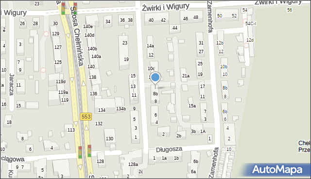 Toruń, św. Boboli Andrzeja, 8c, mapa Torunia