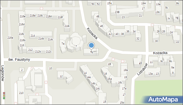 Toruń, św. Faustyny, 7b, mapa Torunia