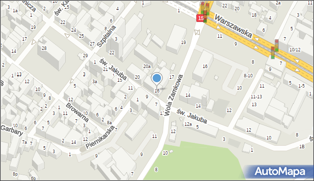 Toruń, św. Jakuba, 16, mapa Torunia