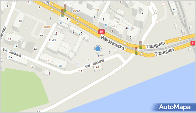 Toruń, św. Jakuba, 4, mapa Torunia