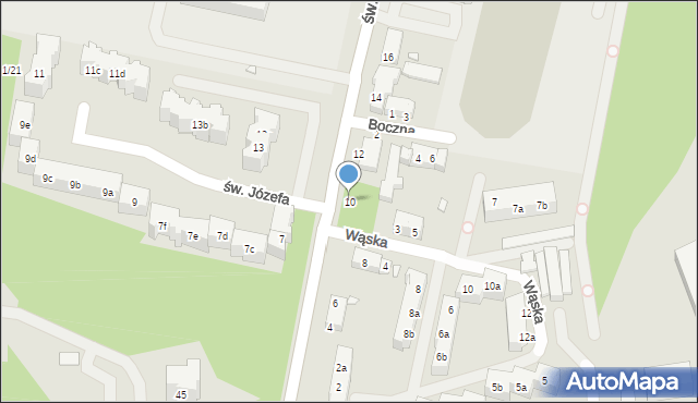 Toruń, św. Józefa, 10, mapa Torunia