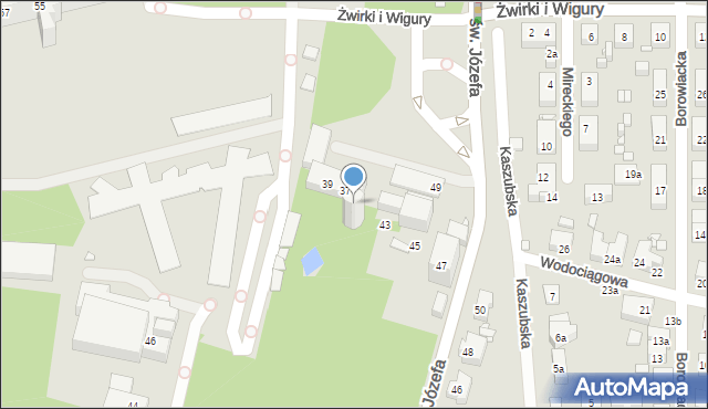 Toruń, św. Józefa, 41, mapa Torunia
