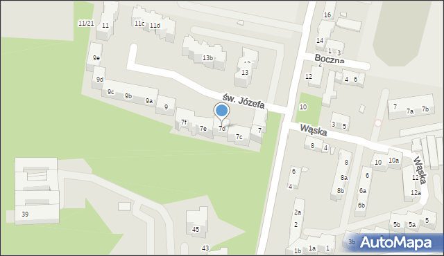 Toruń, św. Józefa, 7d, mapa Torunia