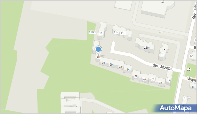 Toruń, św. Józefa, 9d, mapa Torunia