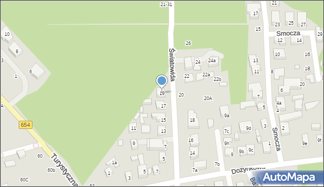 Toruń, Światowida, 19, mapa Torunia