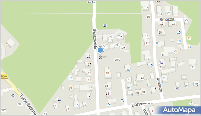 Toruń, Światowida, 20, mapa Torunia