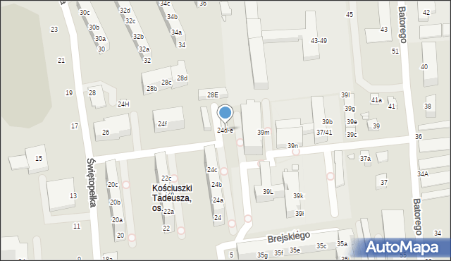 Toruń, Świętopełka, 24d-e, mapa Torunia