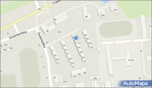 Toruń, Świętopełka, 34d, mapa Torunia