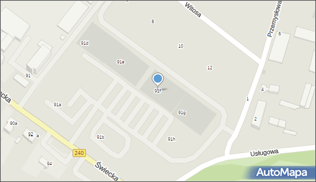 Tuchola, Świecka, 91f, mapa Tuchola