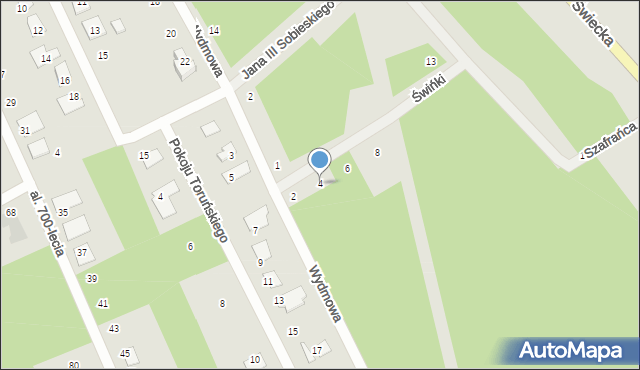 Tuchola, Świńki Jakuba, abp., 4, mapa Tuchola