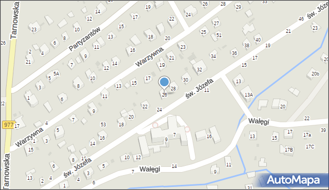 Tuchów, św. Józefa, 26, mapa Tuchów