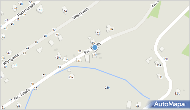 Tuchów, św. Józefa, 29, mapa Tuchów