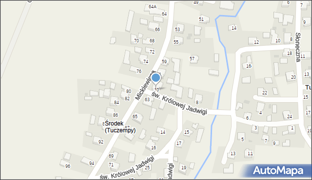 Tuczempy, św. Królowej Jadwigi, 10, mapa Tuczempy