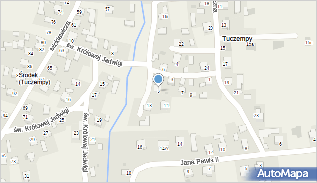 Tuczempy, św. Królowej Jadwigi, 5, mapa Tuczempy
