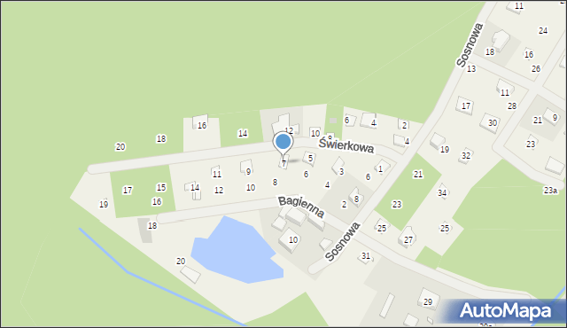 Tuczno, Świerkowa, 7, mapa Tuczno