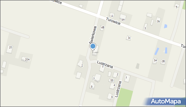 Turowice, Świerkowa, 3, mapa Turowice