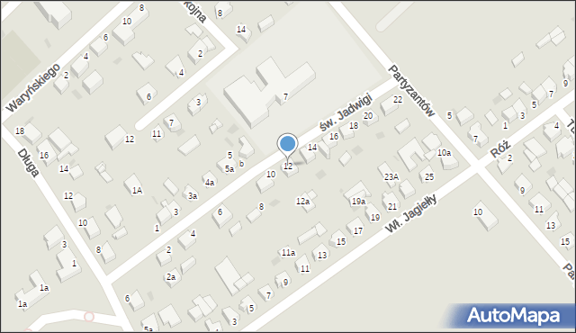 Twardogóra, św. Jadwigi, 12, mapa Twardogóra