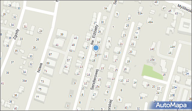 Tychy, św. Elżbiety, 20, mapa Tychów