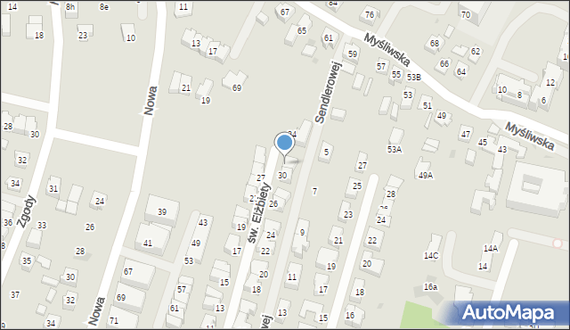 Tychy, św. Elżbiety, 32, mapa Tychów