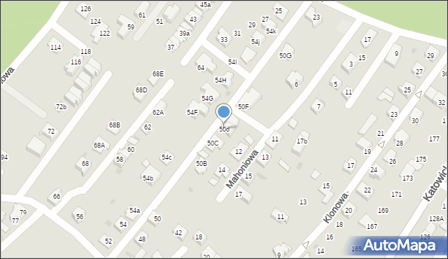 Tychy, Świerkowa, 50d, mapa Tychów