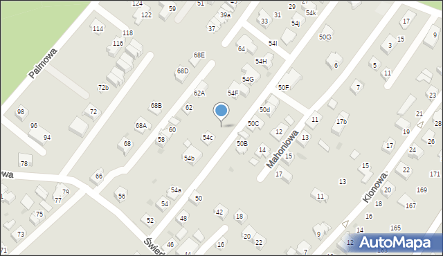 Tychy, Świerkowa, 54d, mapa Tychów