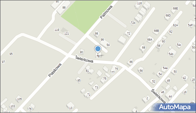 Tychy, Świerkowa, 78, mapa Tychów