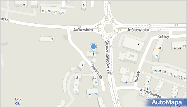 Tychy, Świerzego Eugeniusza, ks. prał., 8, mapa Tychów