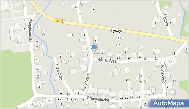 Tyczyn, św. Krzyża, 7, mapa Tyczyn