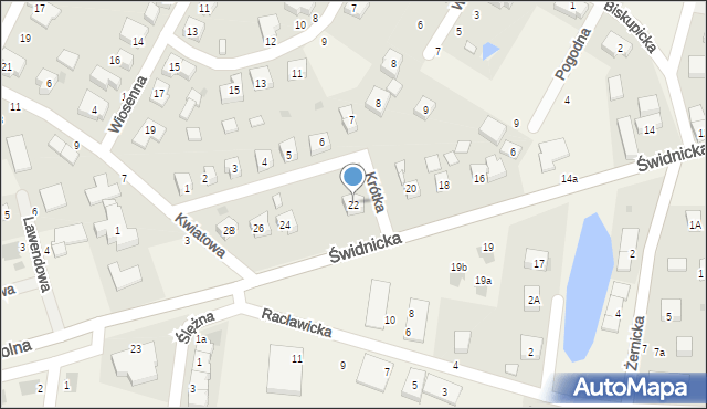 Tyniec Mały, Świdnicka, 22, mapa Tyniec Mały
